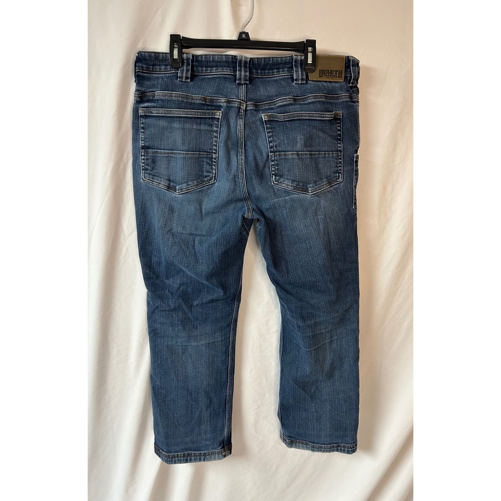Duluth Trading Co Ballroom Double Flex Jeans Mens 36x28 Relaxed Fit Blue Denim - Picture 13 of 16